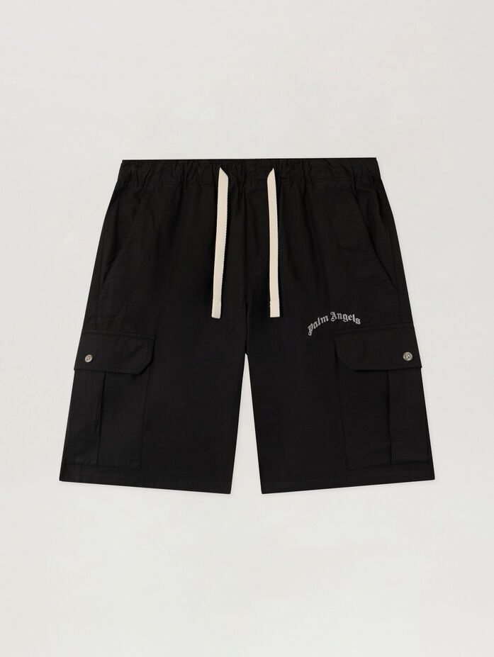 Pantaloncini Palm Angels Cargo Loose Logo Curvo Pantaloncini Palm Angels Cargo Loose Logo Curvo