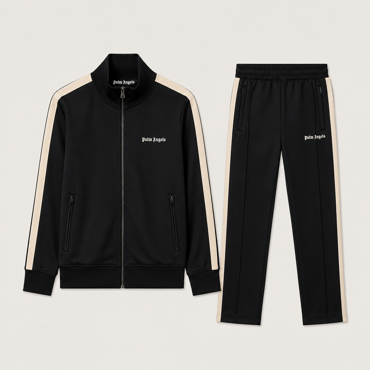 Tuta Palm Angels Nera con Logo Classico Tuta Palm Angels Nera con Logo Classico